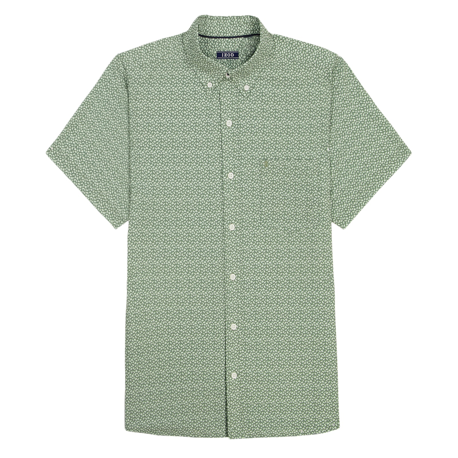BIG & TALL BREEZE SHORT SLEEVE PRINTED BUTTON DOWN SHIRT - LAUREL