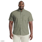 BIG & TALL BREEZE SHORT SLEEVE PRINTED BUTTON DOWN SHIRT - LAUREL WREATH