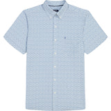 BIG & TALL BREEZE SHORT SLEEVE PRINTED BUTTON DOWN SHIRT - RIVIERA