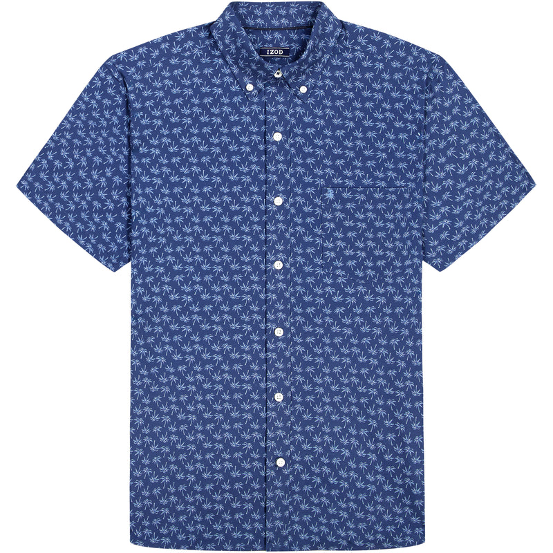 BIG & TALL BREEZE SHORT SLEEVE PRINTED BUTTON DOWN SHIRT