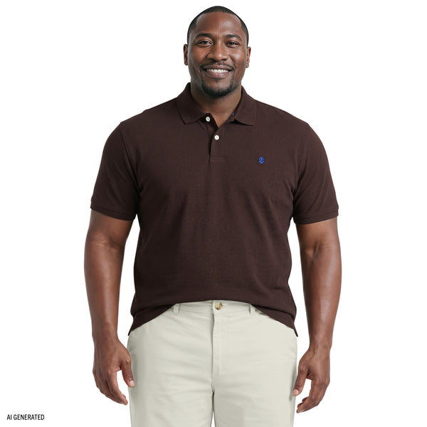 BIG & TALL ADVANTAGE PERFORMANCE SHORT SLEEVE POLO - BLACK COFFEE