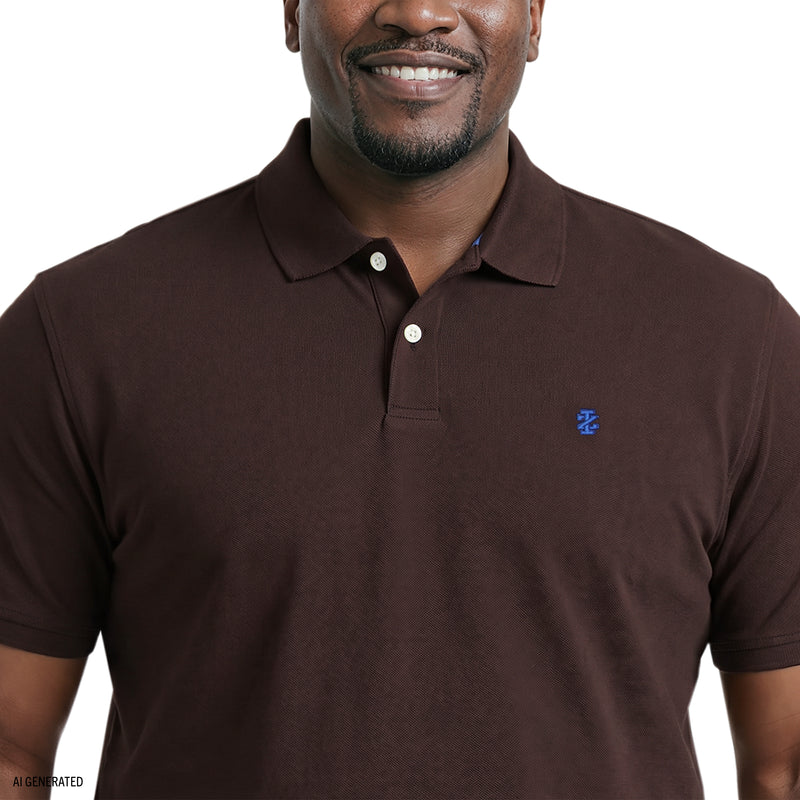 BIG & TALL ADVANTAGE PERFORMANCE SHORT SLEEVE POLO - BLACK COFFEE