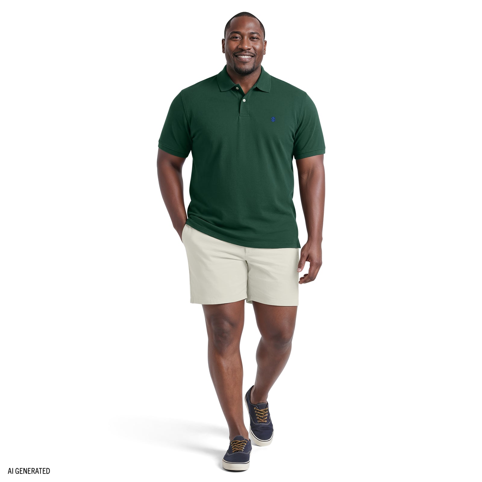 BIG & TALL ADVANTAGE PERFORMANCE SHORT SLEEVE POLO - SYCAMORE – IZOD