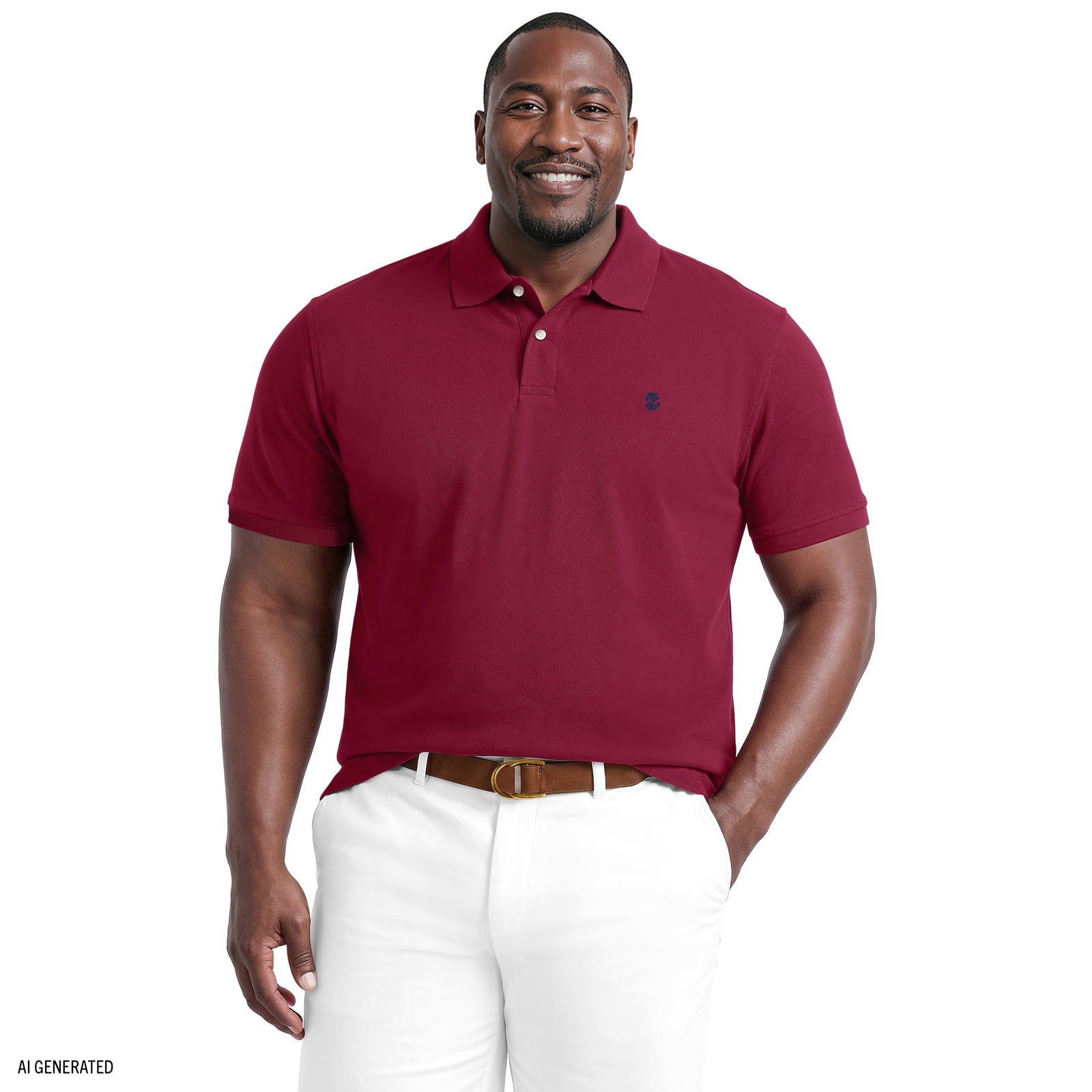 BIG & TALL ADVANTAGE PERFORMANCE SHORT SLEEVE POLO - ZINFANDEL – IZOD