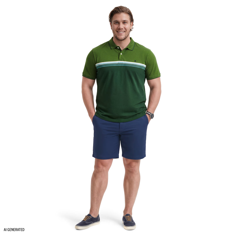 BIG & TALL ADVANTAGE PERFORMANCE SHORT SLEEVE POLO - SYCAMORE – IZOD