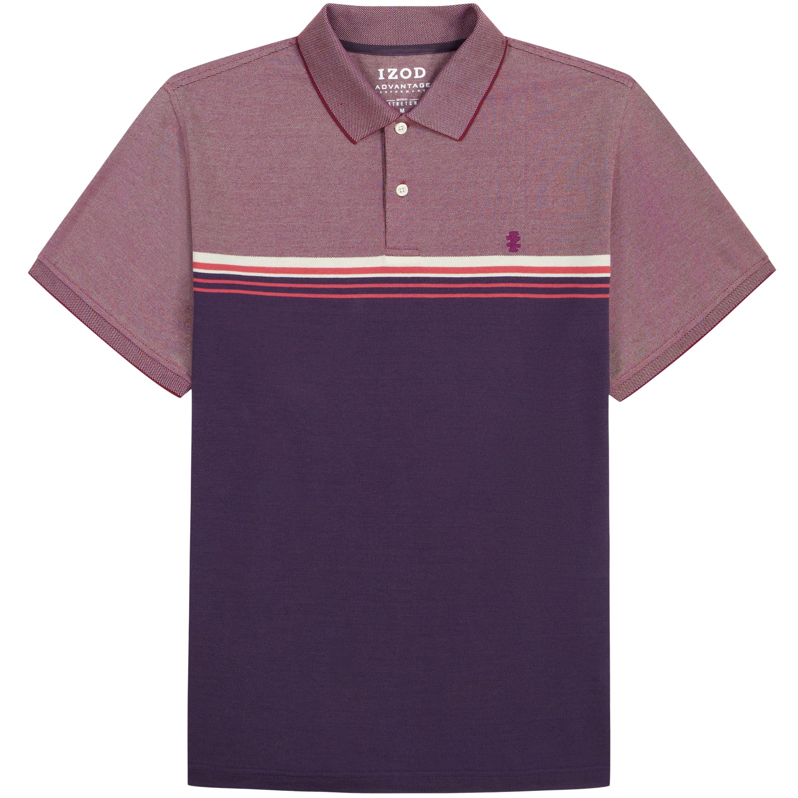 【新品】Belvet Heavy Border Polo BIG & TALL ADVANTAGE PERFORMANCE SHORT SLEEVE POLO - ZINFANDEL – IZOD