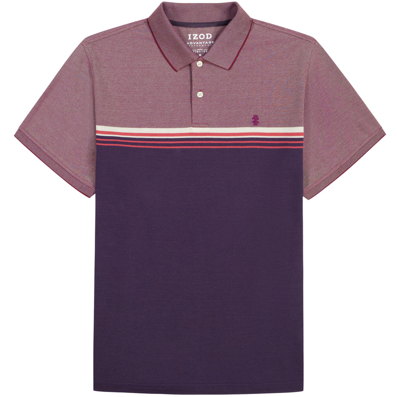 BIG & TALL ADVANTAGE PERFORMANCE SHORT SLEEVE POLO - ZINFANDEL – IZOD