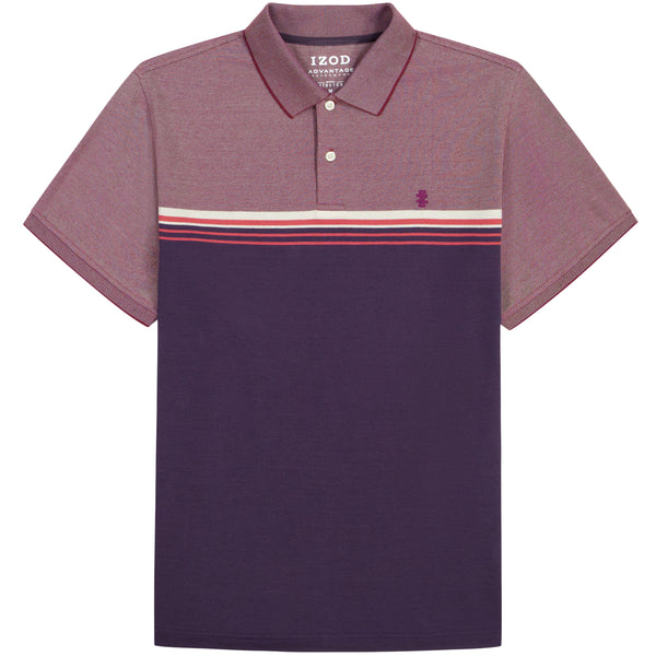 BIG & TALL ADVANTAGE PERFORMANCE SHORT SLEEVE POLO - ZINFANDEL – IZOD