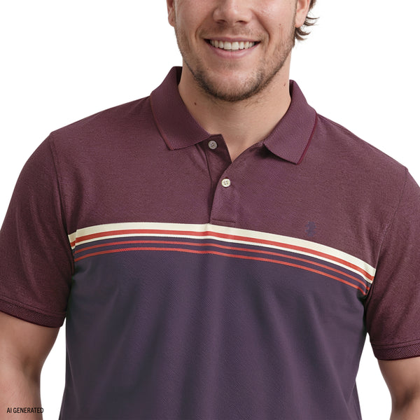 BIG & TALL ADVANTAGE PERFORMANCE SHORT SLEEVE POLO - ZINFANDEL – IZOD
