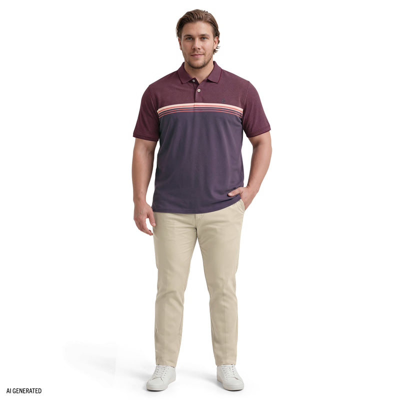 BIG & TALL ADVANTAGE PERFORMANCE SHORT SLEEVE POLO - ZINFANDEL – IZOD
