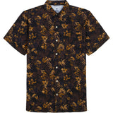 DOCKSIDE CHAMBRAY SHORT SLEEVE PRINTED BUTTON DOWN SHIRT - CAVIAR