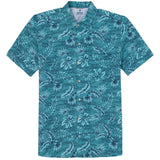 DOCKSIDE CHAMBRAY SHORT SLEEVE PRINTED BUTTON DOWN SHIRT - ANTIGUA SAND