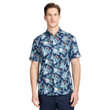 DOCKSIDE CHAMBRAY SHORT SLEEVE PRINTED BUTTON DOWN SHIRT - SARGASSO SEA