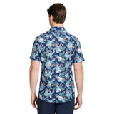 DOCKSIDE CHAMBRAY SHORT SLEEVE PRINTED BUTTON DOWN SHIRT - SARGASSO SEA