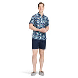 DOCKSIDE CHAMBRAY SHORT SLEEVE PRINTED BUTTON DOWN SHIRT - SARGASSO SEA