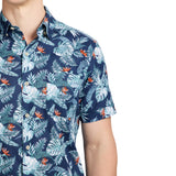 DOCKSIDE CHAMBRAY SHORT SLEEVE PRINTED BUTTON DOWN SHIRT - SARGASSO SEA