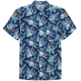 DOCKSIDE CHAMBRAY SHORT SLEEVE PRINTED BUTTON DOWN SHIRT - SARGASSO SEA