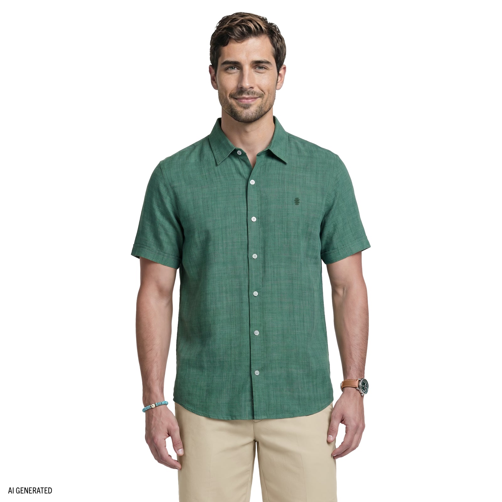 LUXURY SHORT SLEEVE BUTTON DOWN SHIRT - SYCAMORE – IZOD