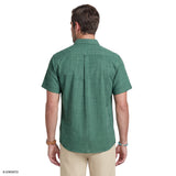 LUXURY SHORT SLEEVE BUTTON DOWN SHIRT - SYCAMORE