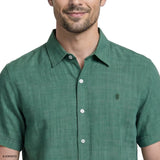 LUXURY SHORT SLEEVE BUTTON DOWN SHIRT - SYCAMORE