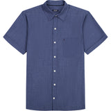 LUXURY SHORT SLEEVE BUTTON DOWN SHIRT - MEDIEVAL BLUE