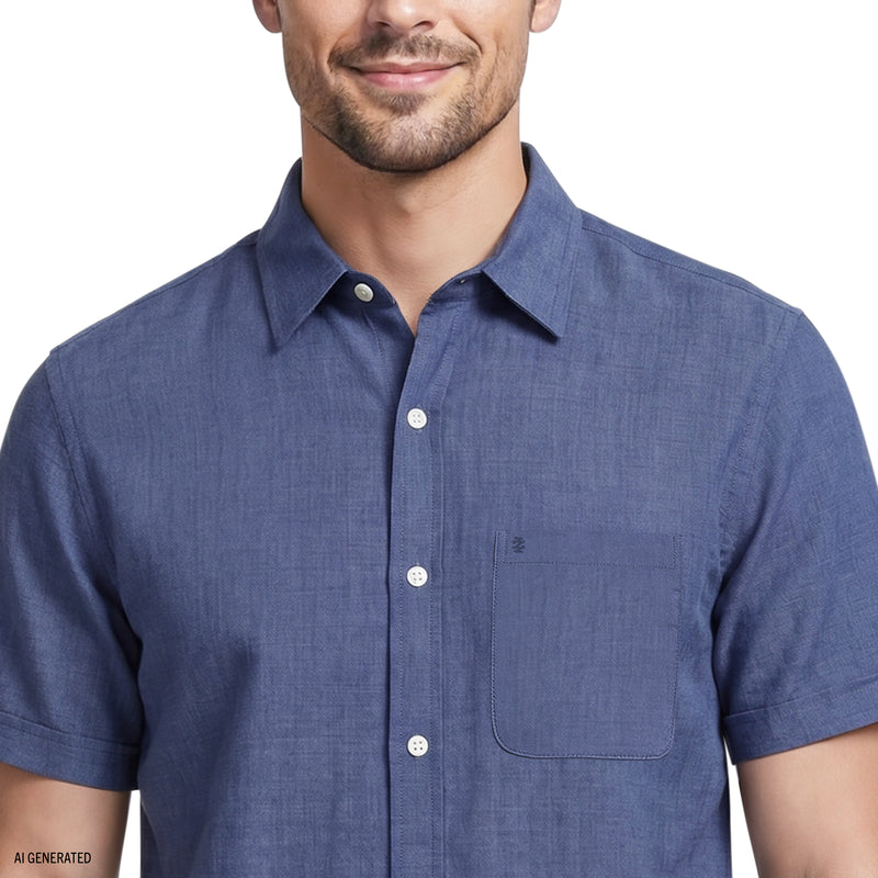 Luxury Short Sleeve Button Down Shirt - Izod Sportswear - Medieval Blue