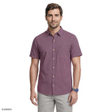 LUXURY SHORT SLEEVE BUTTON DOWN SHIRT - NIGHTSHADE