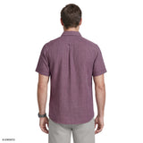 LUXURY SHORT SLEEVE BUTTON DOWN SHIRT - NIGHTSHADE