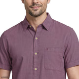 LUXURY SHORT SLEEVE BUTTON DOWN SHIRT - NIGHTSHADE