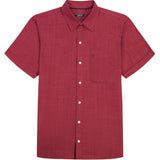LUXURY SHORT SLEEVE BUTTON DOWN SHIRT - ZINFANDEL