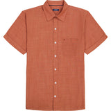 LUXURY SHORT SLEEVE BUTTON DOWN SHIRT - POTTERS CLAY