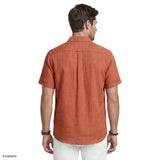 LUXURY SHORT SLEEVE BUTTON DOWN SHIRT - POTTERS CLAY