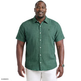 BIG & TALL LUXURY SHORT SLEEVE BUTTON DOWN SHIRT - SYCAMORE