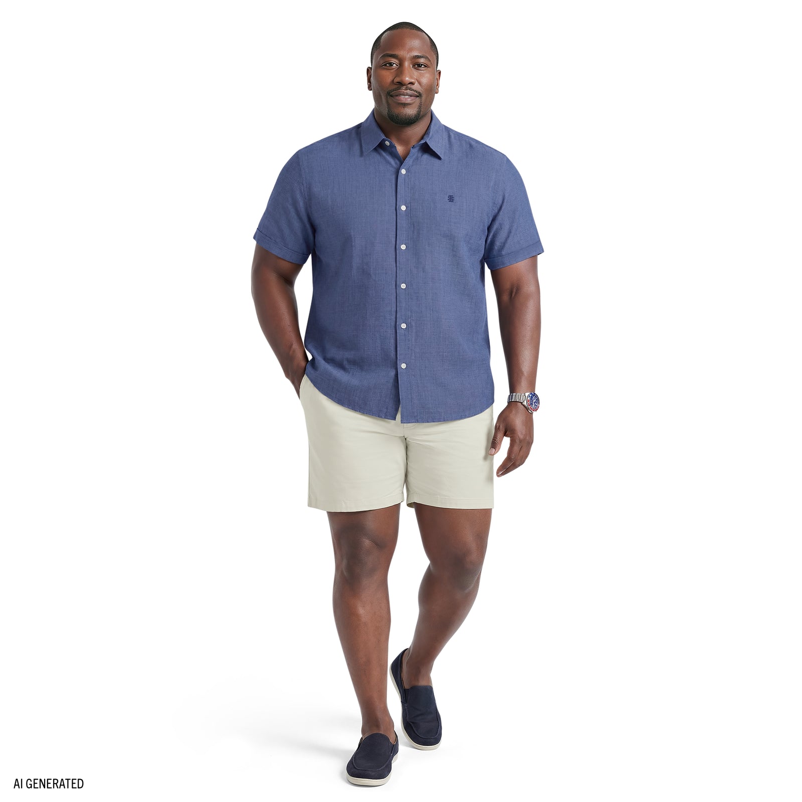 dress shirt with shorts BIG & TALL LUXURY SHORT SLEEVE BUTTON DOWN SHIRT