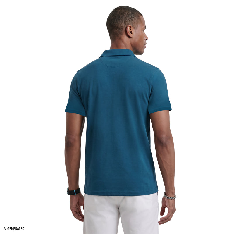 INTERLOCK SHORT SLEEVE POLO - BLUE SAPPHIRE – IZOD