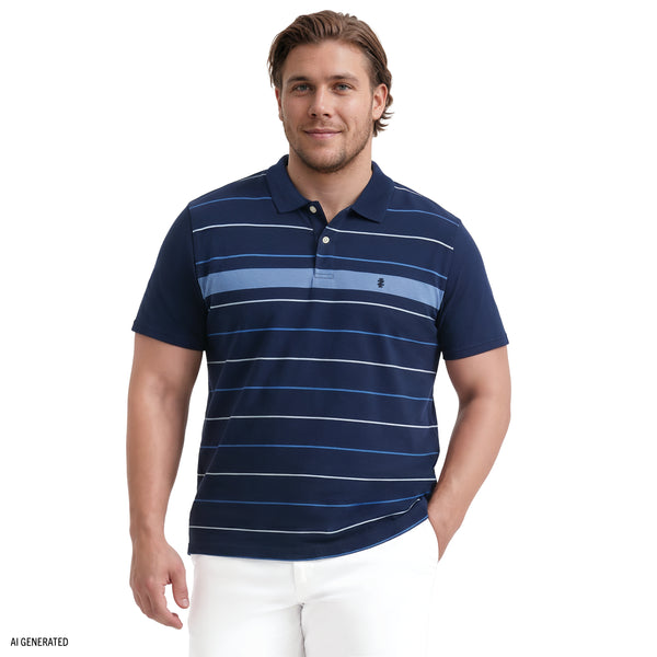 BIG & TALL ADVANTAGE PERFORMANCE SHORT SLEEVE POLO - MEDIEVAL BLUE