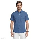 BREEZE SHORT SLEEVE PRINTED BUTTON DOWN SHIRT - TRUE NAVY