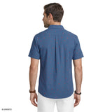 BREEZE SHORT SLEEVE PRINTED BUTTON DOWN SHIRT - TRUE NAVY