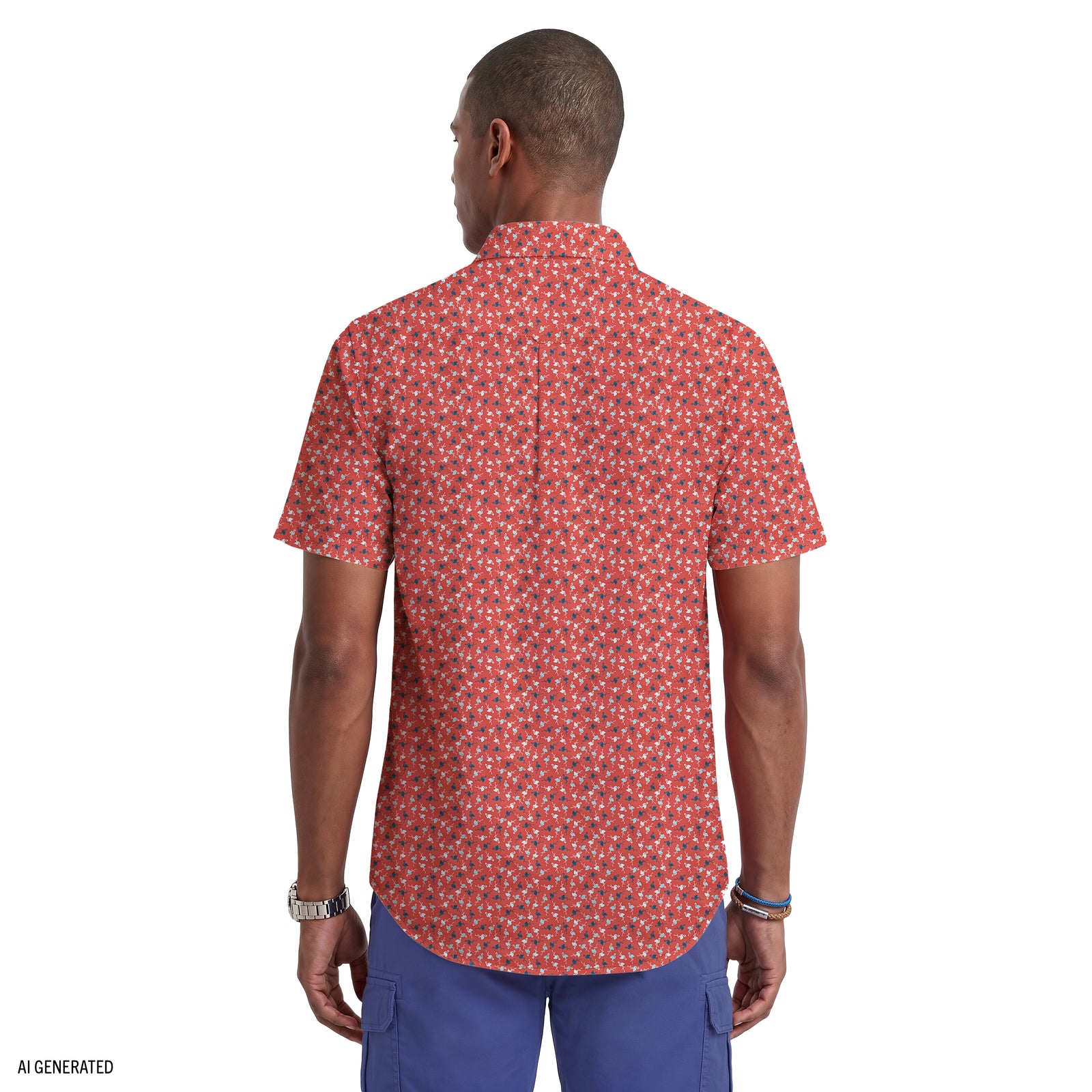 BREEZE SHORT SLEEVE PRINTED BUTTON DOWN SHIRT - GARNET ROSE – IZOD