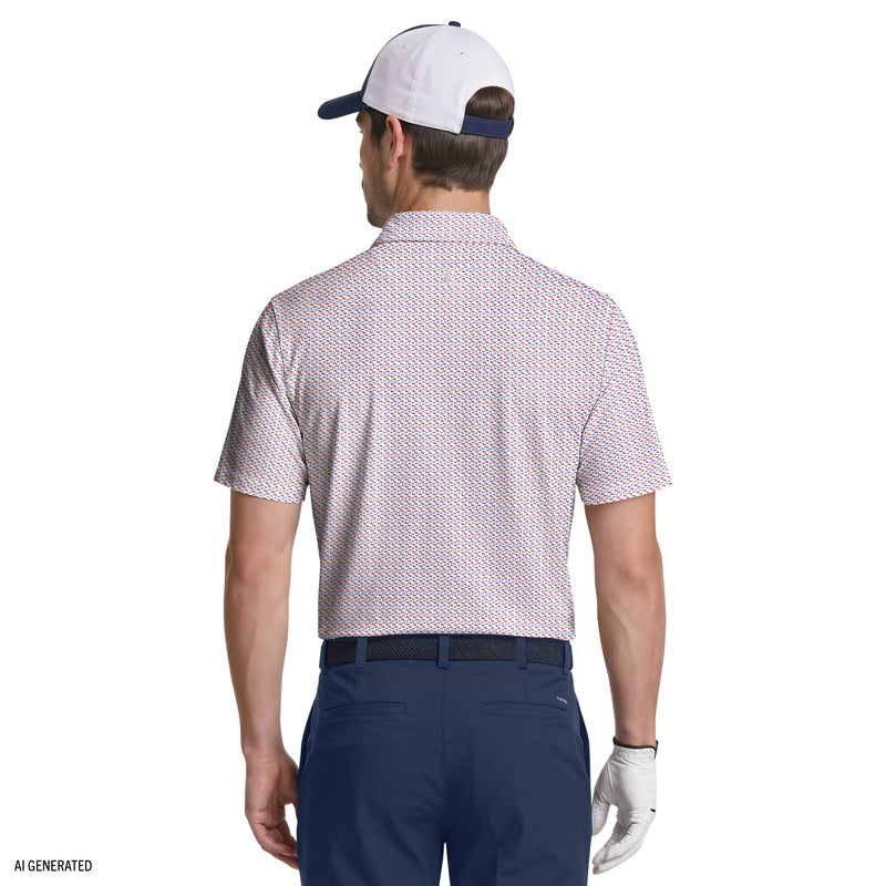 GOLF SWINGFLEX ELITE SHORT SLEEVE PRINTED POLO - BRIGHT WHITE – IZOD