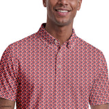 GOLF SWINGFLEX ELITE SHORT SLEEVE PRINTED POLO - GARNET