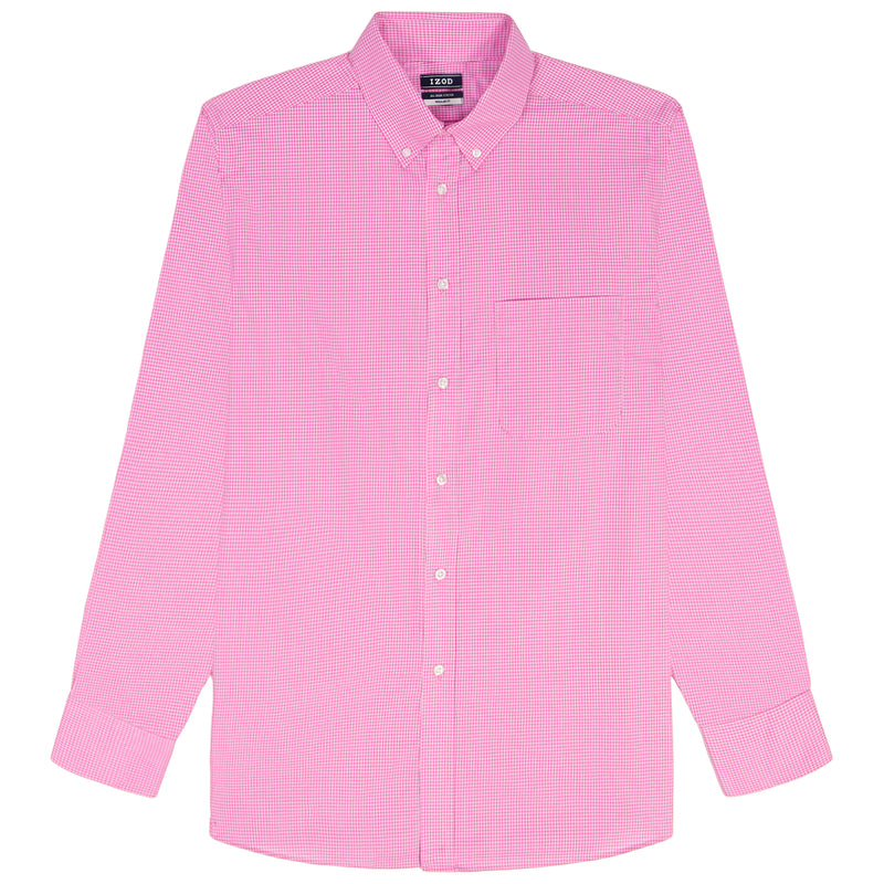 All-over Stretch L/S Plaid Dress Shirt - Izod Sportswear
