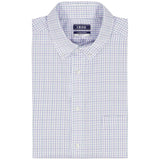 ALL-OVER STRETCH L/S PLAID DRESS SHIRT - PAGODA BLUE