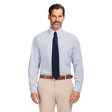 ALL-OVER STRETCH L/S PLAID DRESS SHIRT - PAGODA BLUE