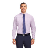 ALL-OVER STRETCH L/S PLAID DRESS SHIRT - SHEER LILAC