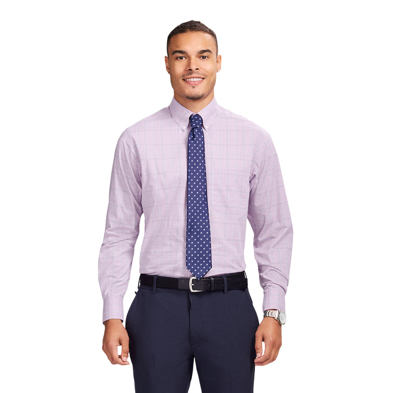 lilac dress shirt Izod Men's All Over Stretch Regular Fit Button Down Shirt, Lilac, 15