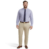 BIG & TALL ALL-OVER STRETCH L/S PLAID DRESS SHIRT - ULTRAMARINE