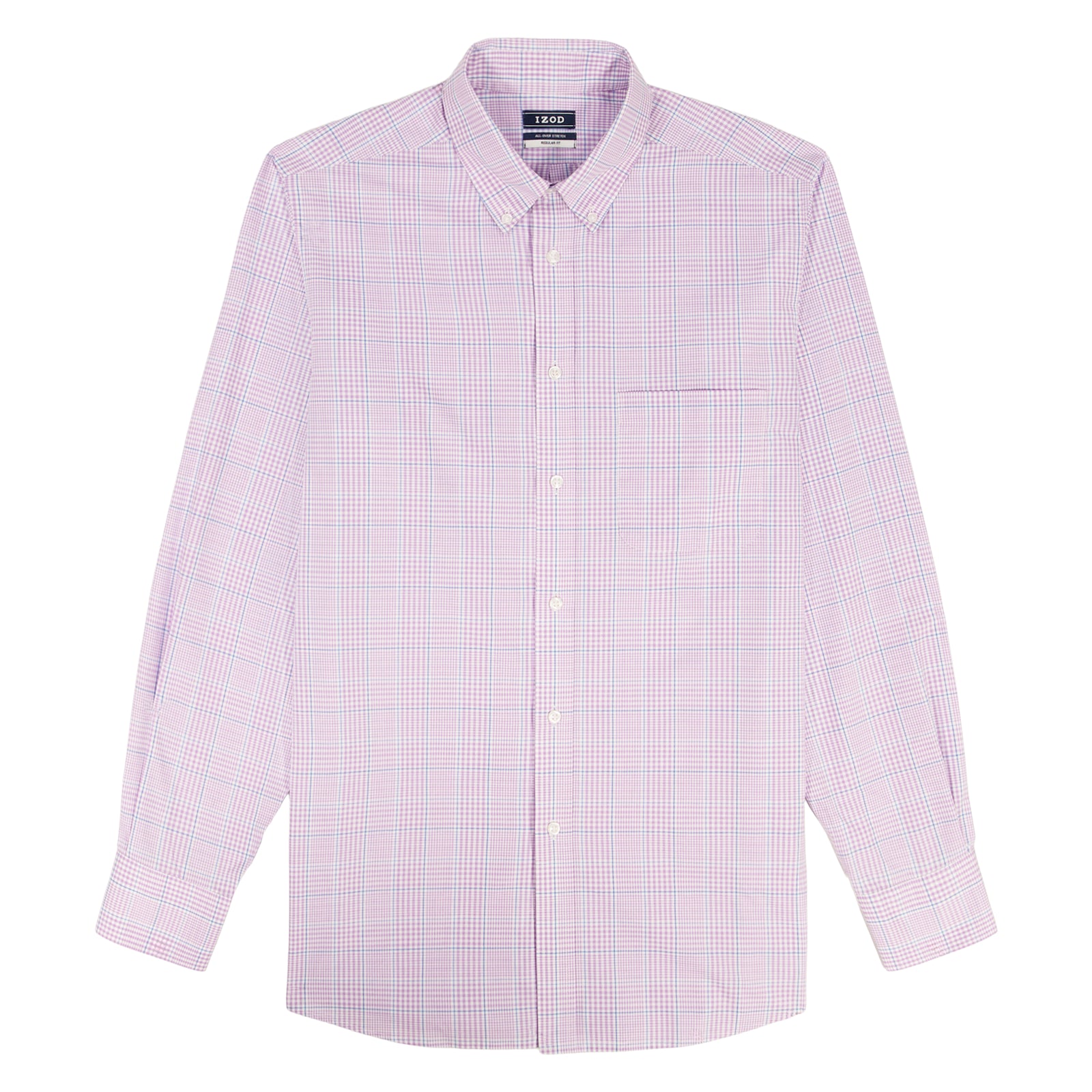 izod dress shirts Izod Men's All Over Stretch Regular Fit Button Down Shirt, Lilac, 15