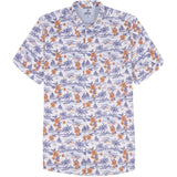 DOCKSIDE CHAMBRAY S/S PRINTED SHIRT - BRIGHT WHITE