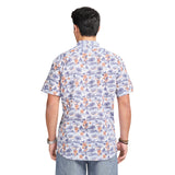 DOCKSIDE CHAMBRAY S/S PRINTED SHIRT - BRIGHT WHITE